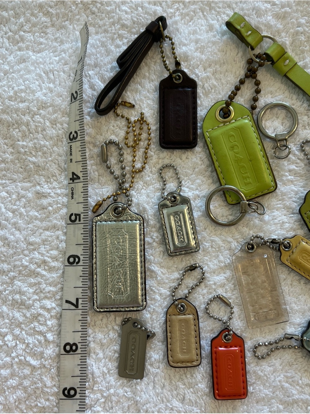 Coach Leather Tag Keychain Lot - Assorted Colors - Picture 12 of 13